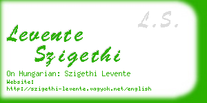 levente szigethi business card